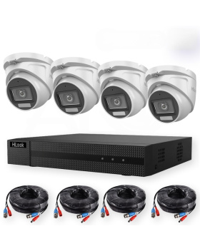 ГОТОВА СИСТЕМА за ВИДЕОНАБЛЮДЕНИЕ с 4 TURBO-HD Куполни Камери 5MP Smart Hybrid Light и Аcusense DVR 8MP