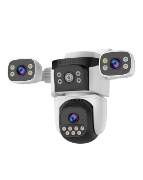 WiFi Безжична Управляема IP Камера 3Mp, Три Обектива, Dual Light 30м.